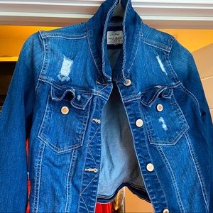 Wax Jean Classic Ripped Denim Jacket Sz Med/Large women’s